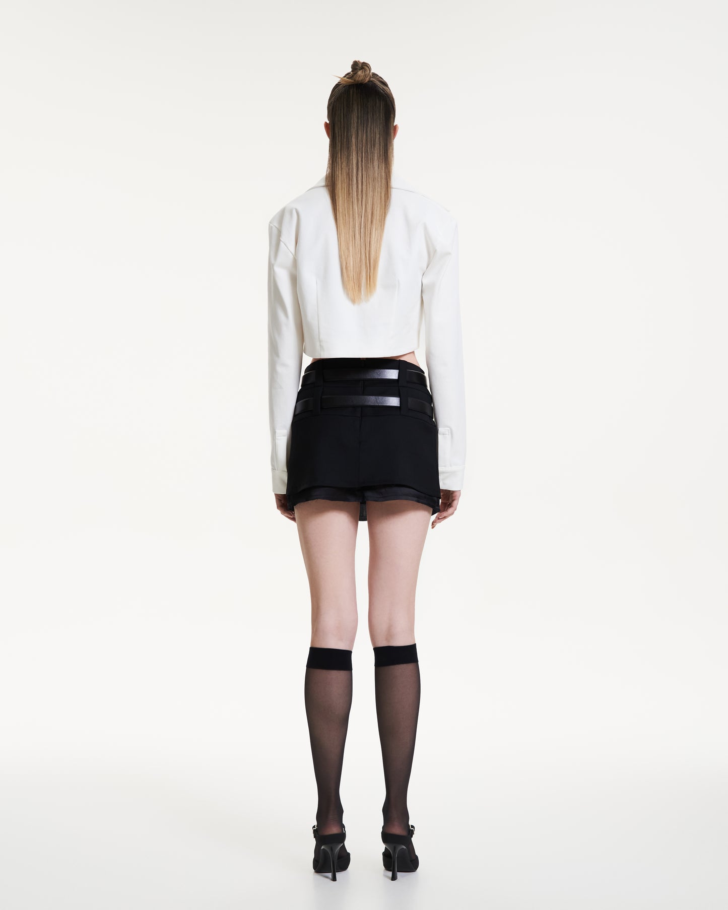 Wool mini skirt with silk lining