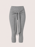"Core memory" Capri Pants - Grey Melange
