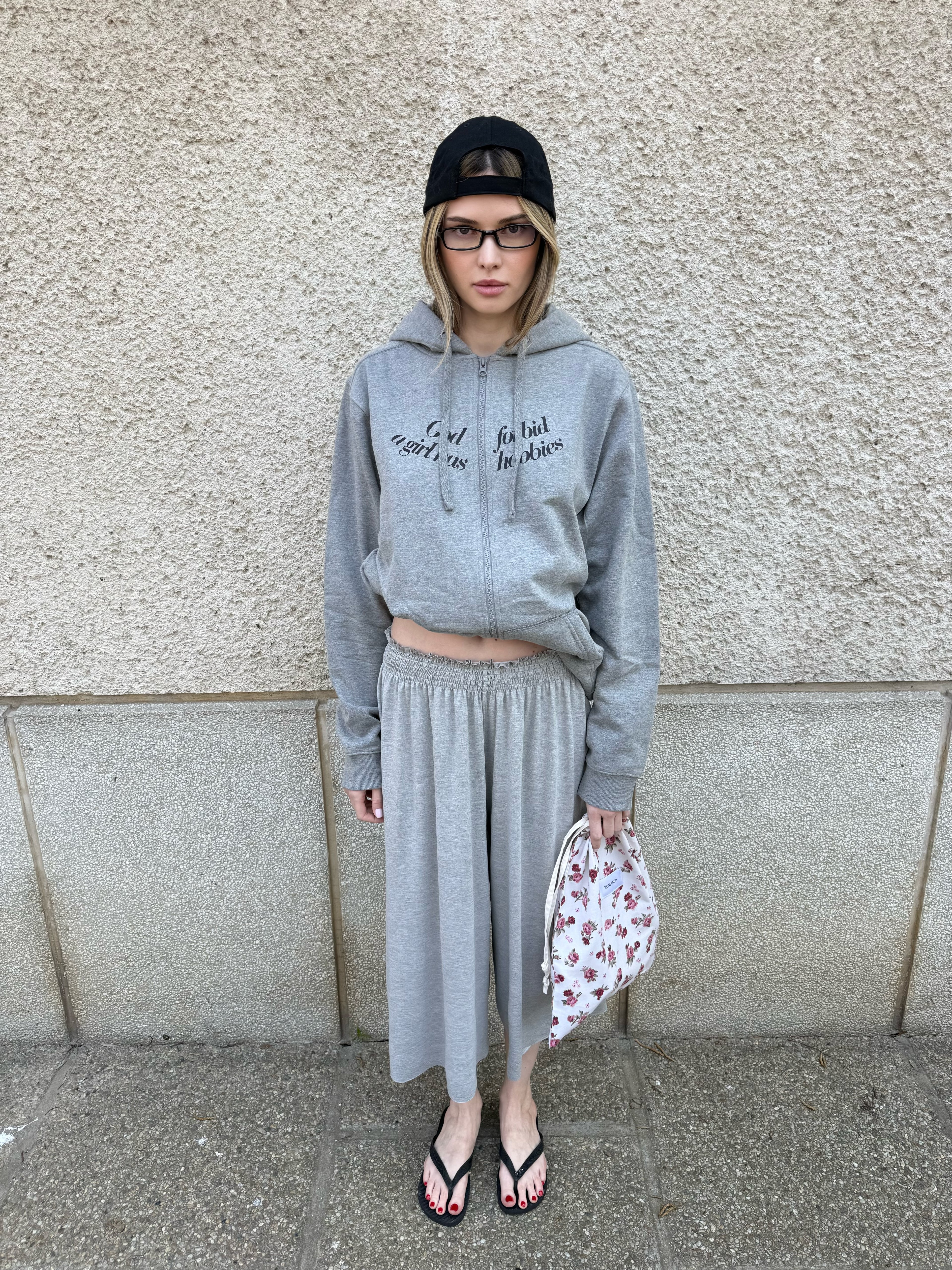 "Core memory" Capri Joggers - Grey Melange