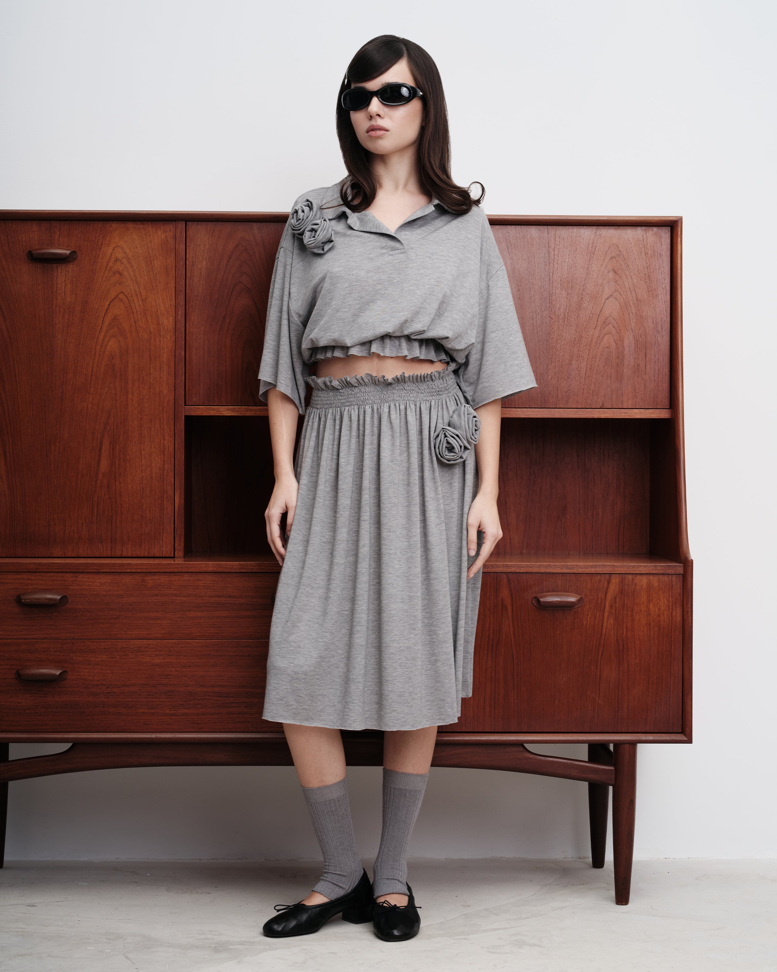 "Core memory" Top - Grey Melange