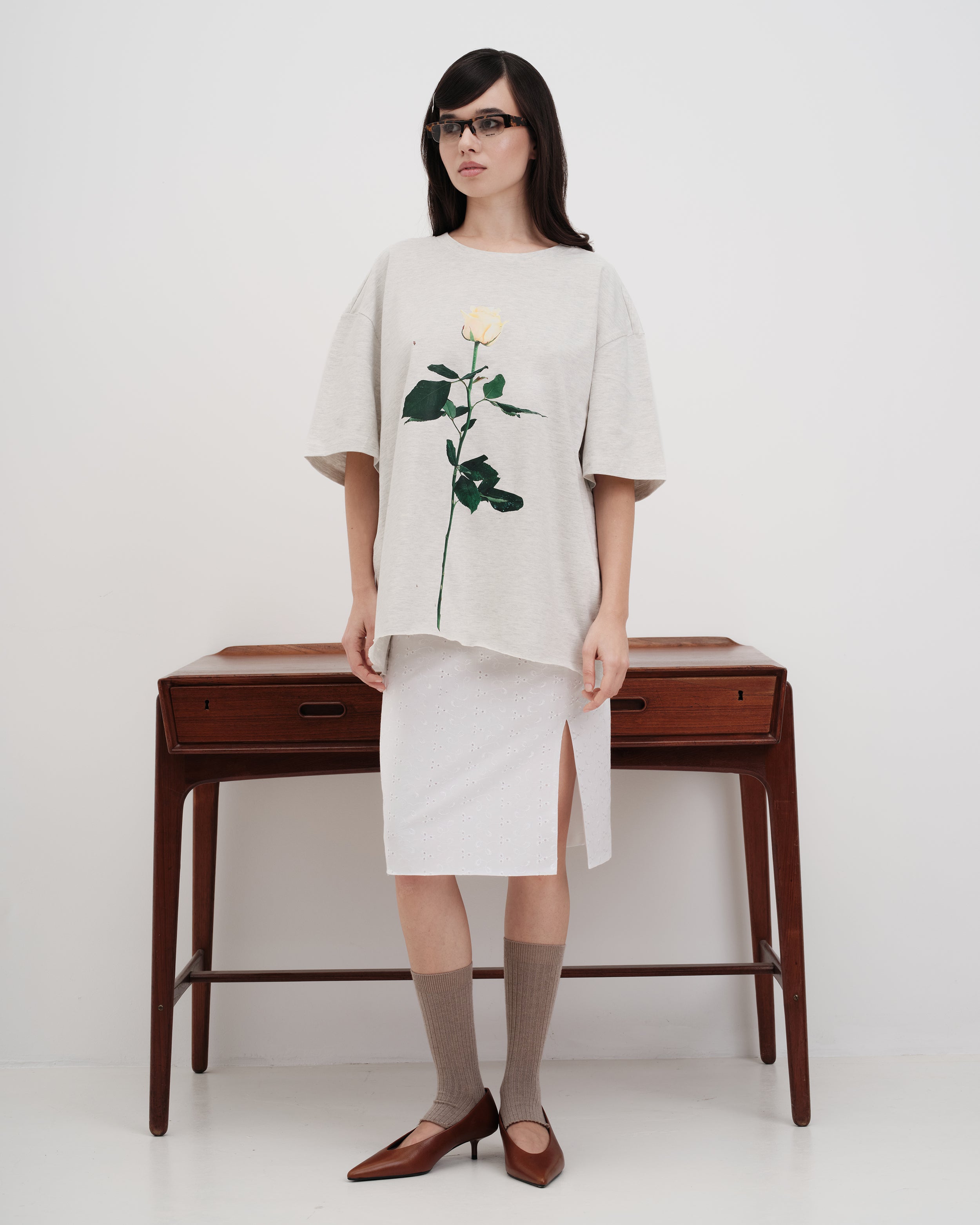 "The rose you gave me had thorns" Tee - Grey Melange