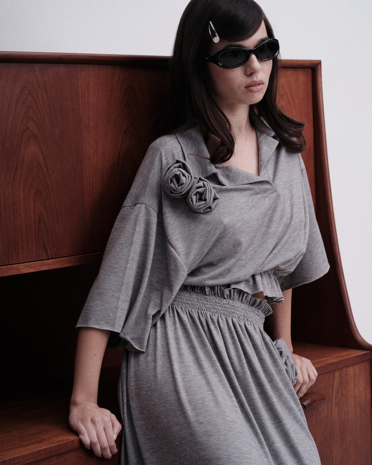 "Core memory" Top - Grey Melange